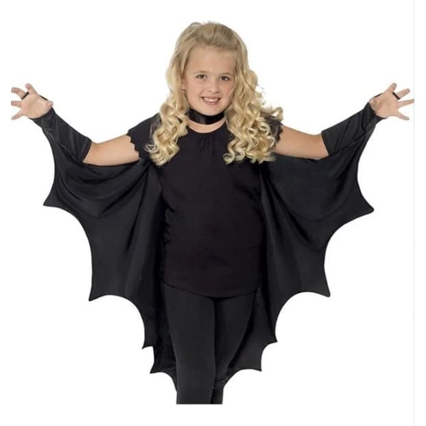 Fantasia Morcego Infantil Capa Halloween Tamanho Único