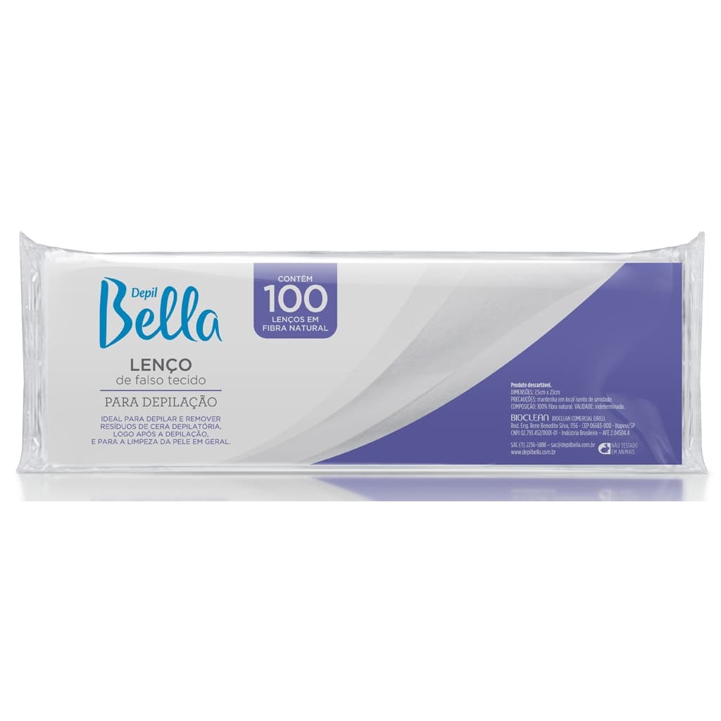 Papel Para Depilacao Depil Bella C/100 Folhas Fibra Natural
