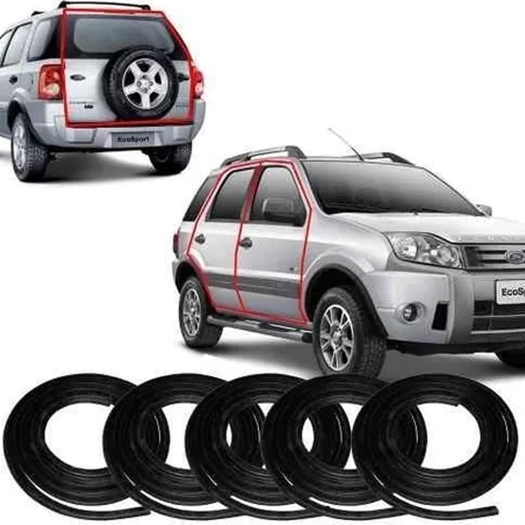 Kit Borracha Porta E Porta Malas Ecosport 2006/... - 5 Pecas