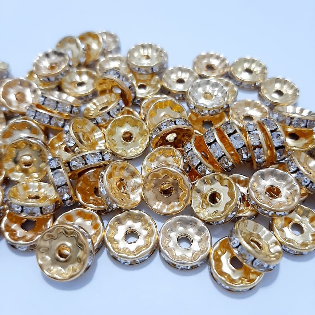 Rondela de Strass 10mm ou 6mm de Ferro Entremeio Rondelle