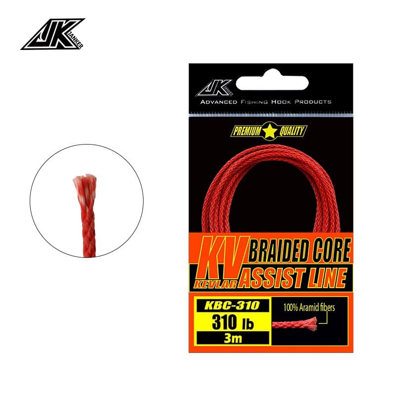 JK KBC 100/150/190/230/310LB Linha Auxiliar Kevlar Forte Trançado 8 Strand Tece De Pesca Vermelho Gancho Jigging
