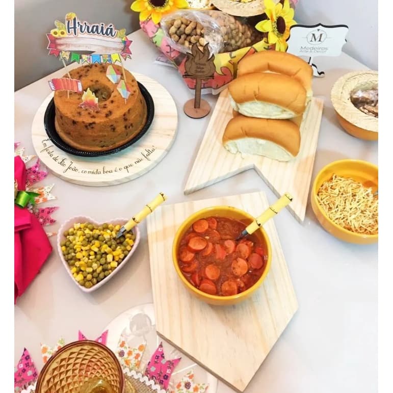 Kit Tábuas Mesa Posta Madeira São João Festa Junina/julina