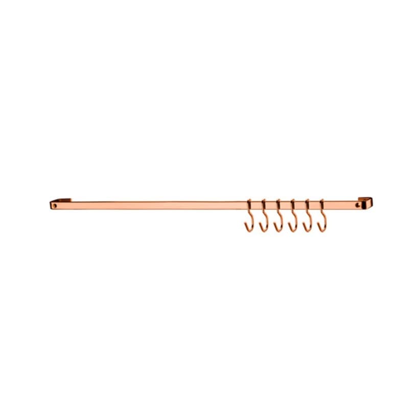Barra De Piatina 45 cm Com 6 Ganchos Para Parede Cozinha Cobre Rose Gold - 2411rg Future
