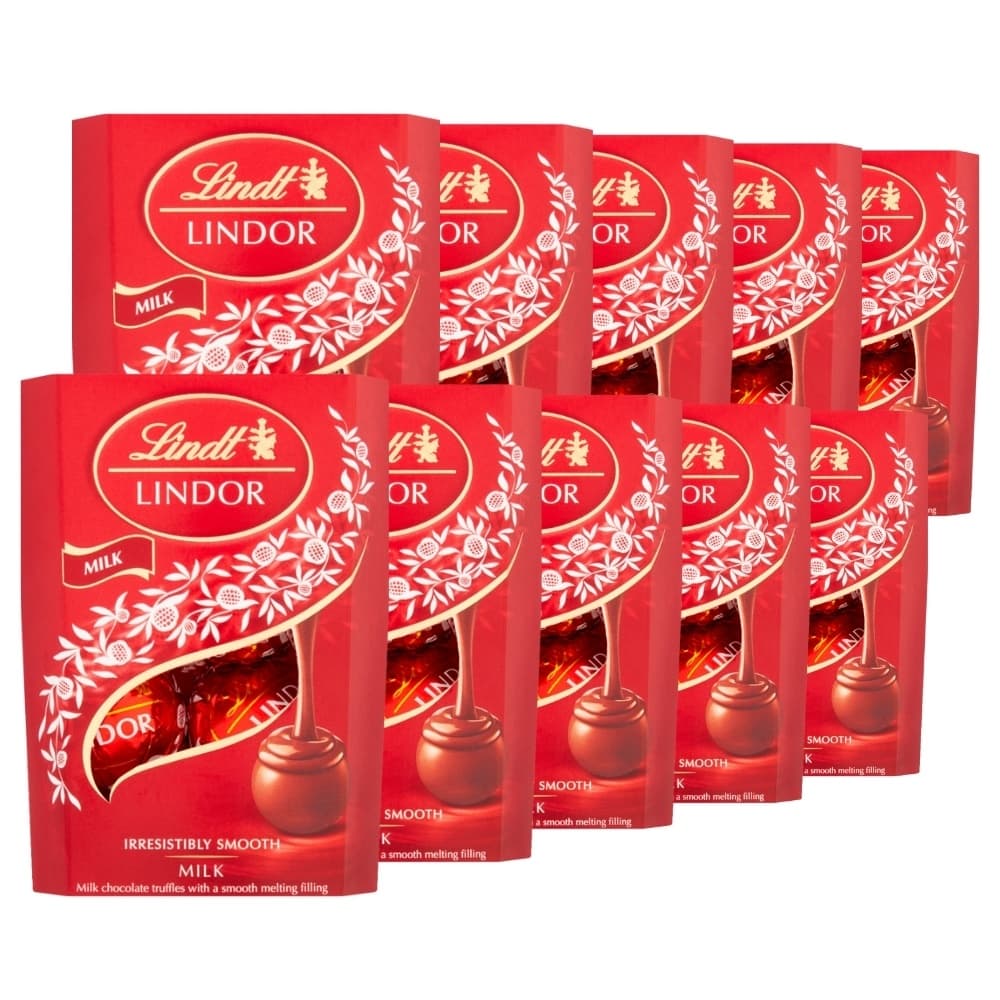 10 Caixas de 37g, Bombons de Chocolate Suico, Lindt Lindor