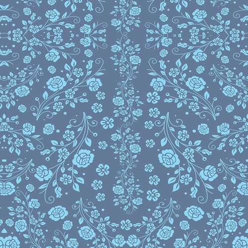Papel Parede Adesivo Flores Azul Claro Fundo Escuro Vinil