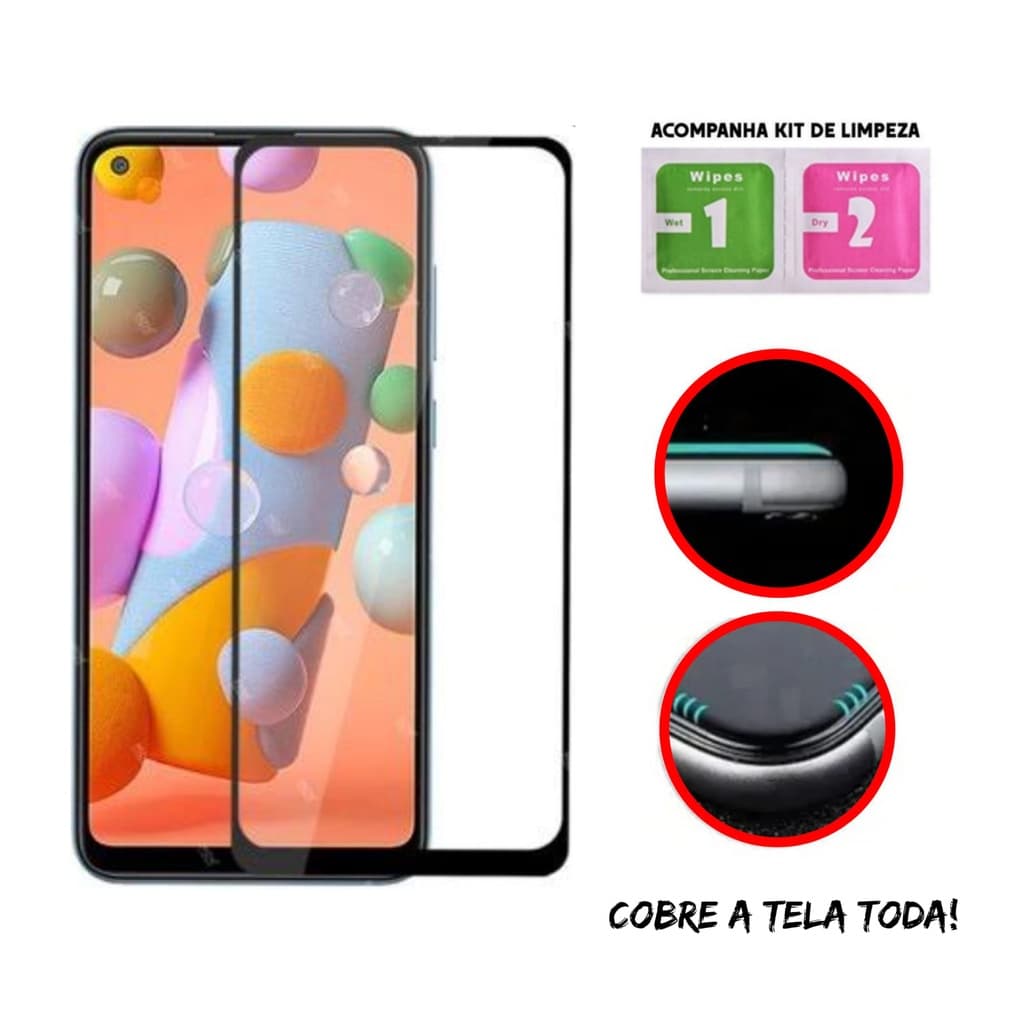 Película 3D de Vidro Temperado Para Samsung Galaxy M11