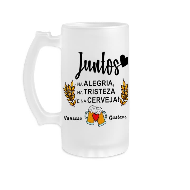 Caneca Chopp Personalizada - Caneca Cerveja de Vidro - Frases - Presente - Aniversário - Caneca Bar