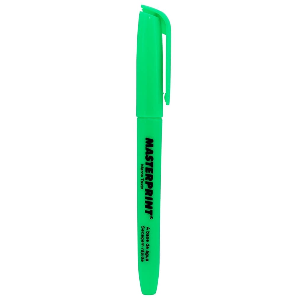 Caneta Marca Texto Verde com Ponta Chanfrada Masterprint MP612 Pincel MP 612
