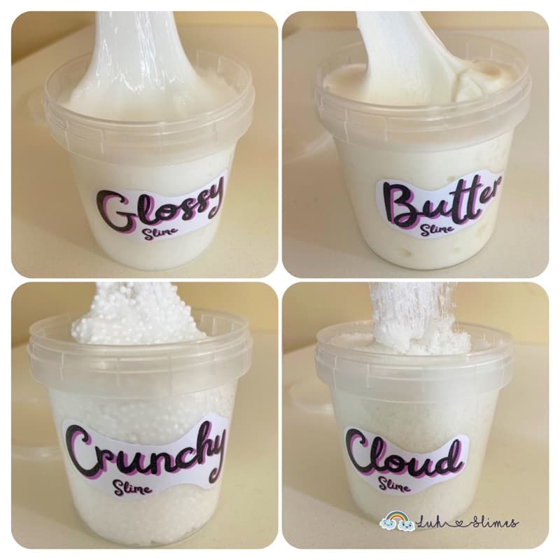Novidade Kit Bases Slime Cloud Glossy Crunchy e Butter Luh Slimes 220ml