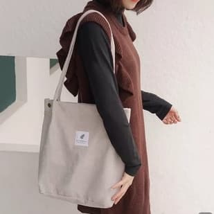 Bolsa Feminina de Ombro Lona Tecido Veludo Tendencia Moda atual