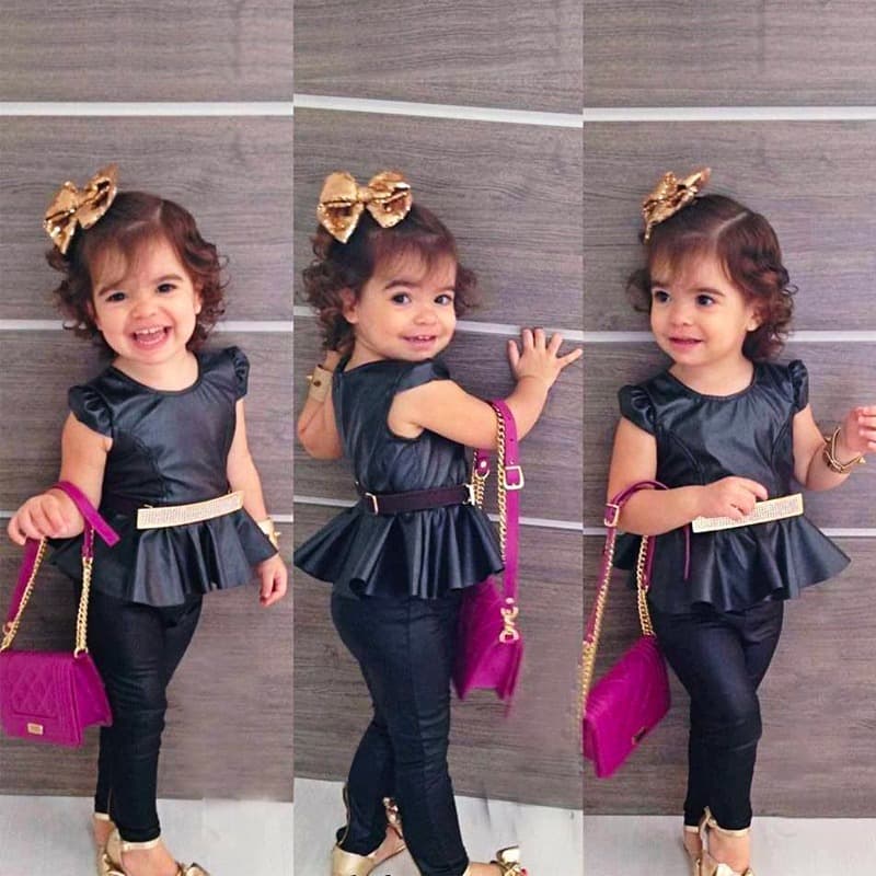 Conjunto Infantil Menina Peplum Cirre Com Strass Brilho Luxo Estilo Blogueirinha Moda Mini Diva  CCKIDS