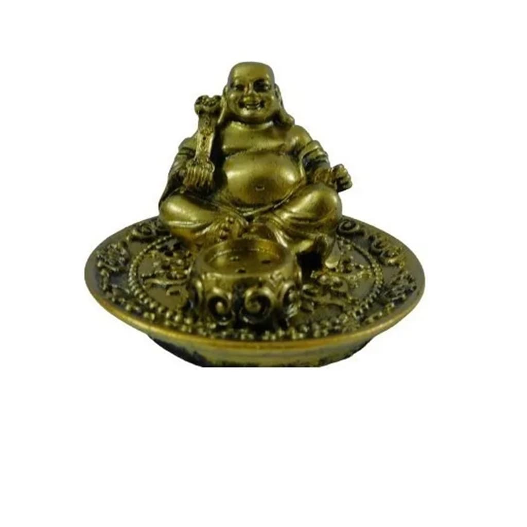 Porta Incenso Buda Dourado 10x7x7cm - C