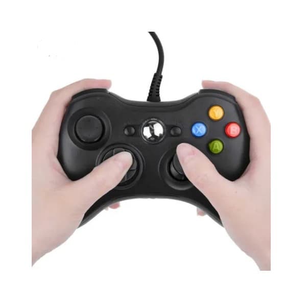 Controle Para Xbox 360 Pc Com Fio Ergonômico Preto Promoção