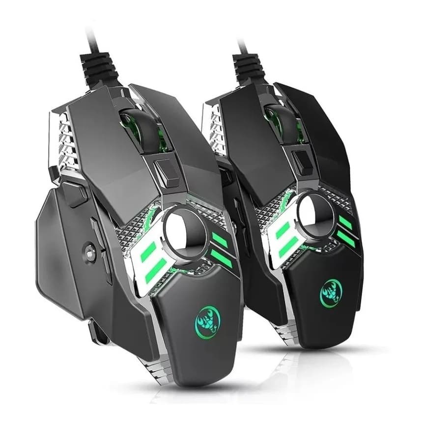 Mouse Gamer WARRIOR V-10/FY-701 DPI 4800 7 Botoes Com peso e LED RGB Design Ergonomico