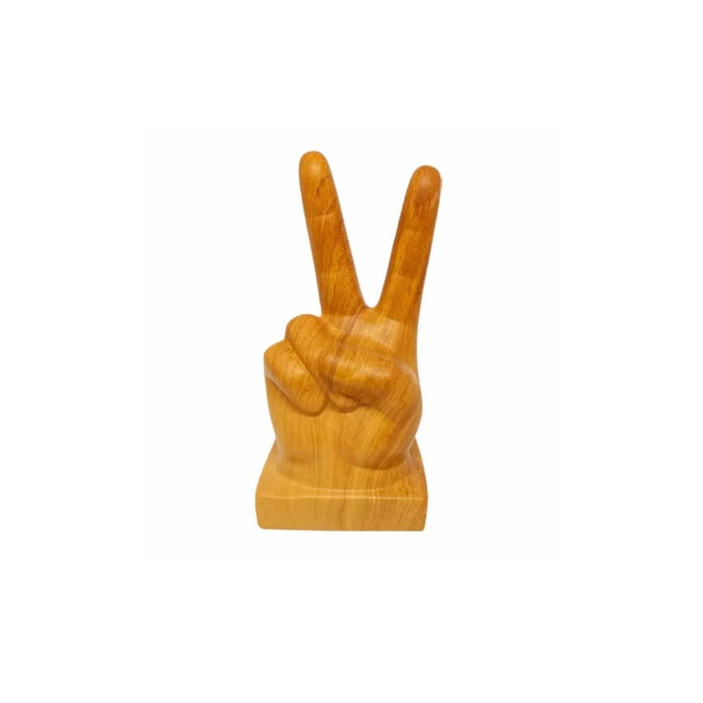 ESTATUETA EM CERÂMICA PAZ E AMOR - LA VERNE Marrom