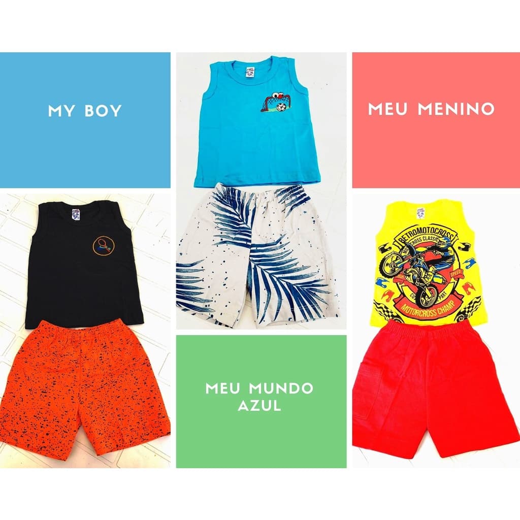 Kit 04 Conjuntos Bebe Lindo Menino Infantil Roupa Promoção