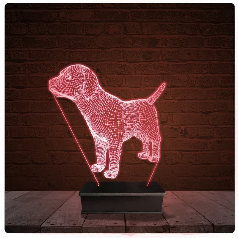 Abajur Luminária Acrílico Led - Cachorro Dog Pet