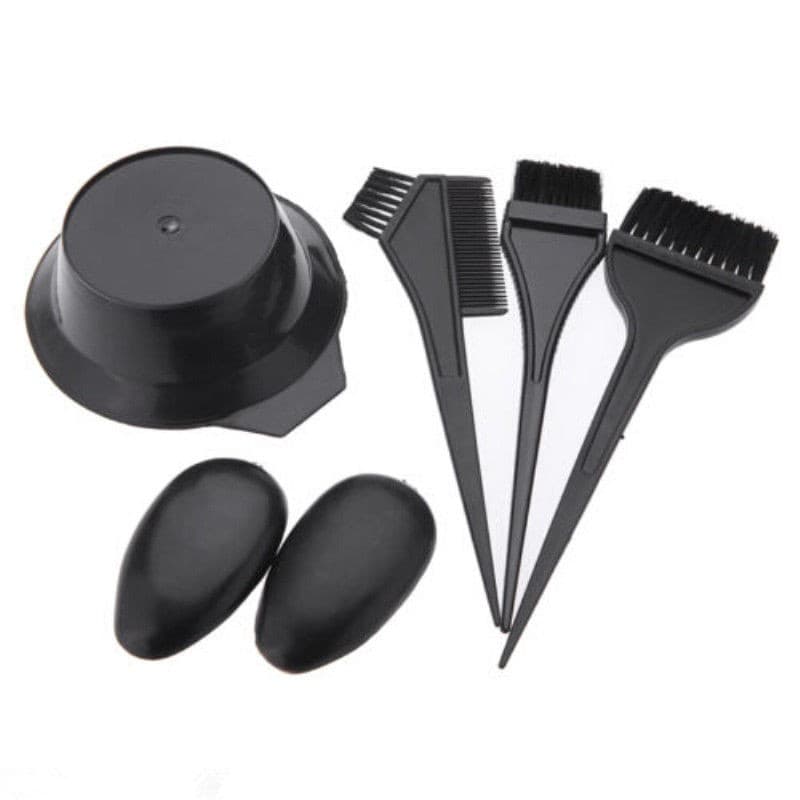 Cabeleireiro Preto 5PCS Ferramenta Pincéis Tigela Combo Salão Conjunto De Tintura De Cabelo