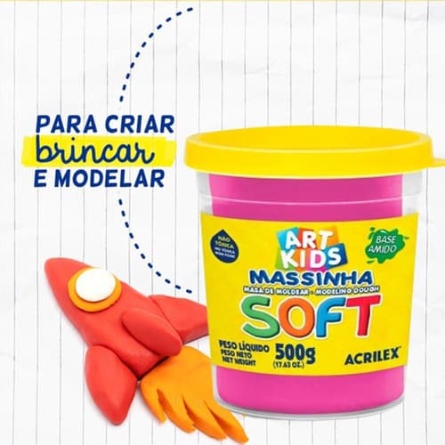 Massinha De Modelar Soft Pote 500g Acrilex 1un