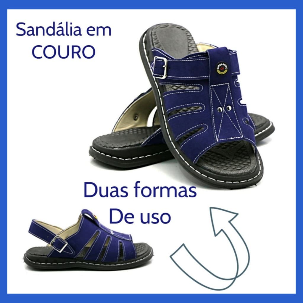 Sandália Masculina em Couro Chinelo Franciscana Anatômica Anti stress Confortável Oferta