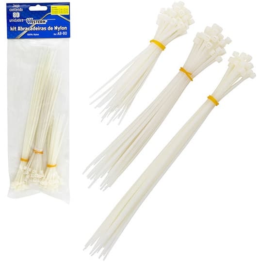 Abraçadeira Em Nylon Resistente Kit Com 80 Unidades 3x1