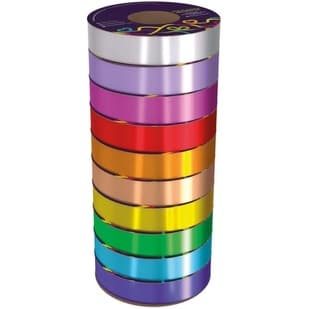 Fita Poli Lisa PCT C/10 Cores 15mm X 50 Metros Laço Presente
