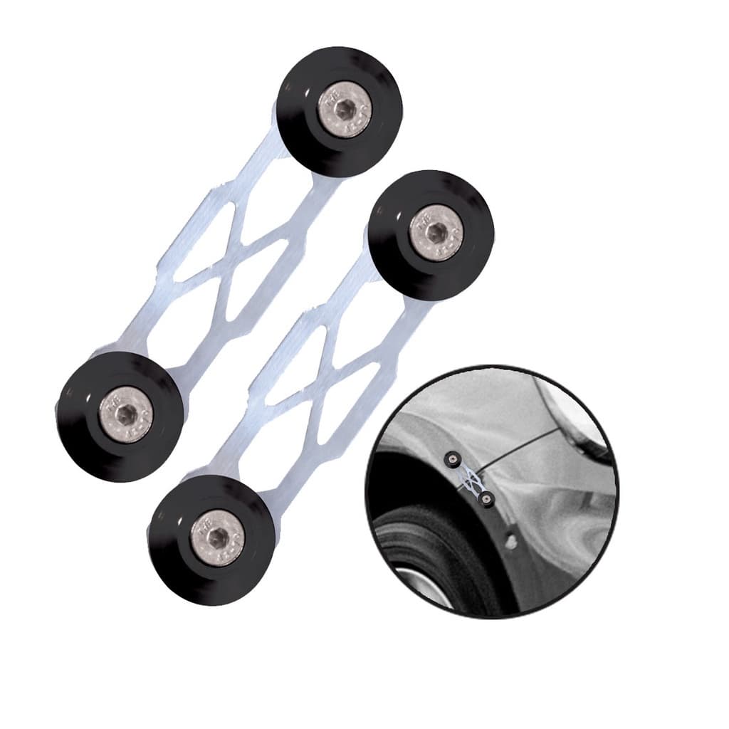 Trava de Para-choque Preto Chapa Prata  - Design Automotivo - Decorativa