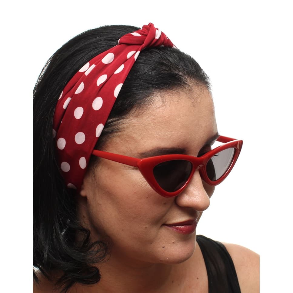 Faixa De Cabelo Turbante Nó De Bolinhas Retro Festa Fantasia Anos 60 70 Vintage Escuro
