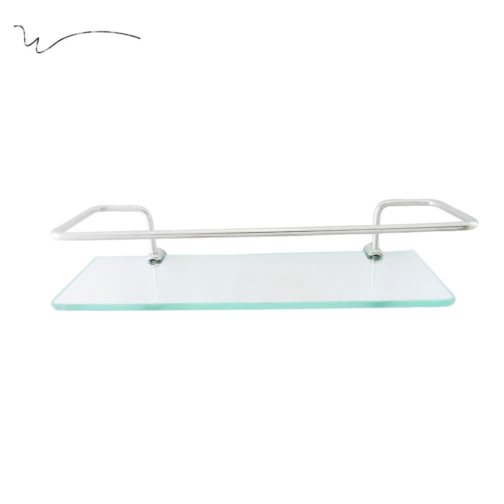 Porta SHAMPOO RETO INCOLOR com Suporte de Vidro para Banheiro
