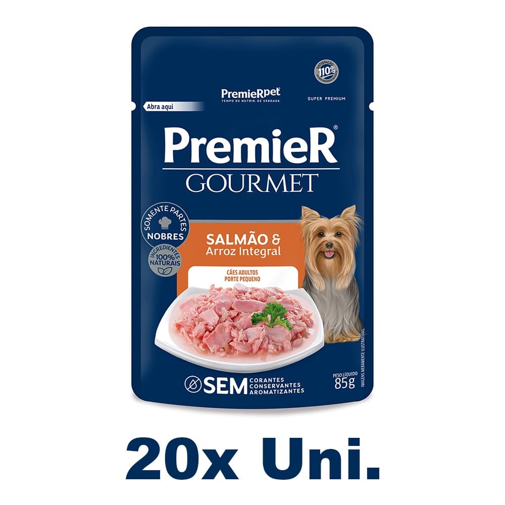 Sachê PremieR Gourmet Cães Adultos Pequeno Porte Salmão 85g - 20 Uni.