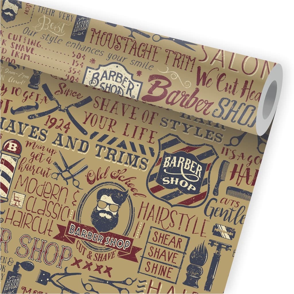 Papel De Parede Barbearia Barba Barber Shop Kit 02 Rolos A596