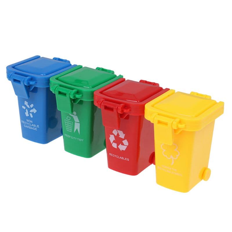 YU 4 Peças Conjunto Mini Lata De Lixo Peônia Papagaio Inteligência Treinamento Brinquedos Suprimentos Para Animais De Es