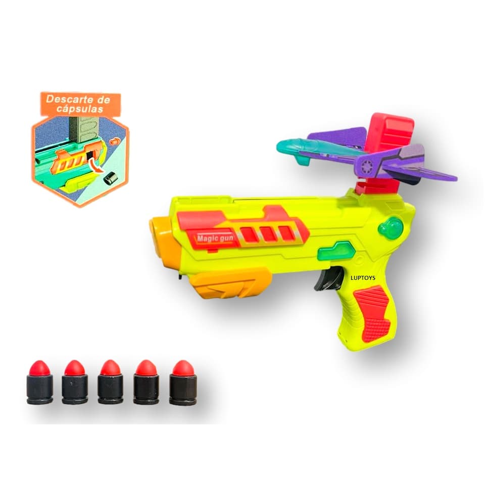 Arminha Lança Dardo Brinquedo Pistola Arminha 03 Modos Dardo e Avião ENVIO RÁPIDO