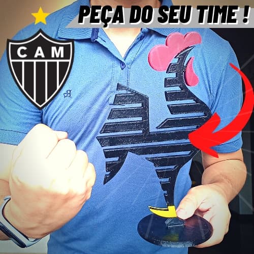 1 Peça Decorativa de mesa do Galo Volpi o Mascote do Atlético-MG - Estatueta Decoração Time brasileirão Minas Gerais Futebol atletico mineiro