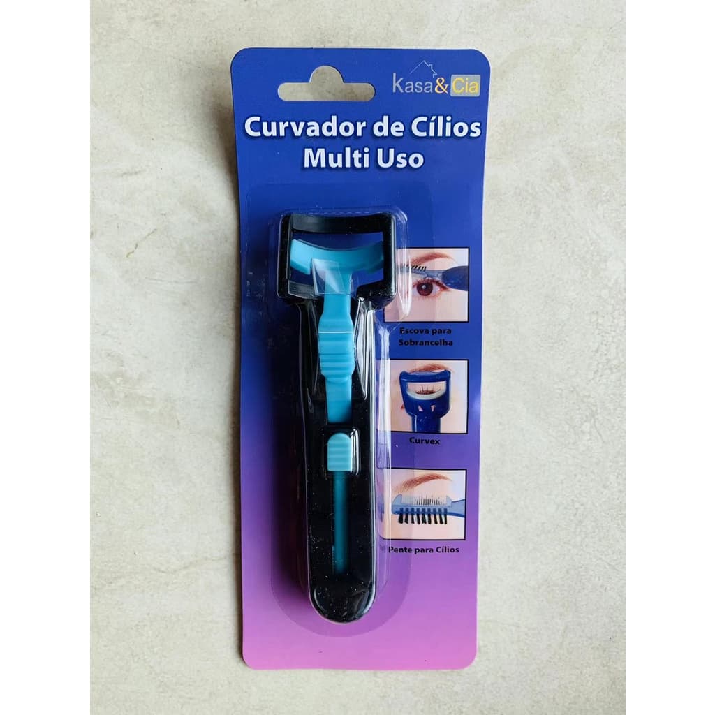 Curvador De Cílios Multiuso Com Pente Para Cílios E Escova Para Sobrancelha