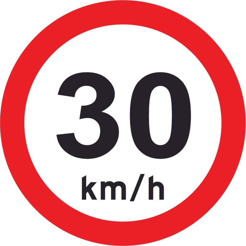 Placa de Transito 50x50cm R-19 Velocidade máxima 30 km