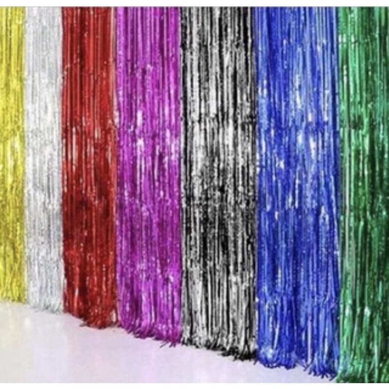 Cortina Metalizado para Festa 1mx2m painel decoração fita metalizada