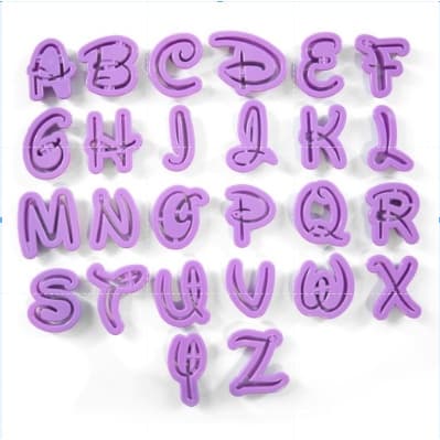 Kit Cortador Letras Alfabeto / Números Disney Biscuit Pasta Americana Confeitaria