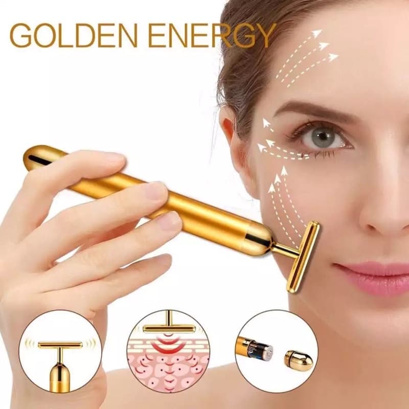 Dispositivo de massagem elétrica massageador facial vibração afina rosto bastão mágico anti olheira