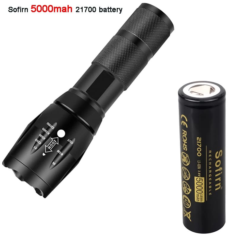 Lanterna led Pequena Com Bateria Recarregável Sofirn 5000mah 21700 (Inserida Na)