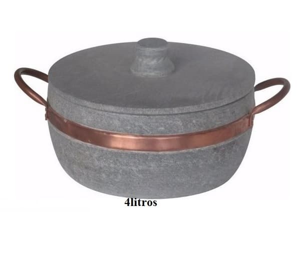 Panela de Pedra Sabão n4 Panela Fogão a Lenha ou a Gás