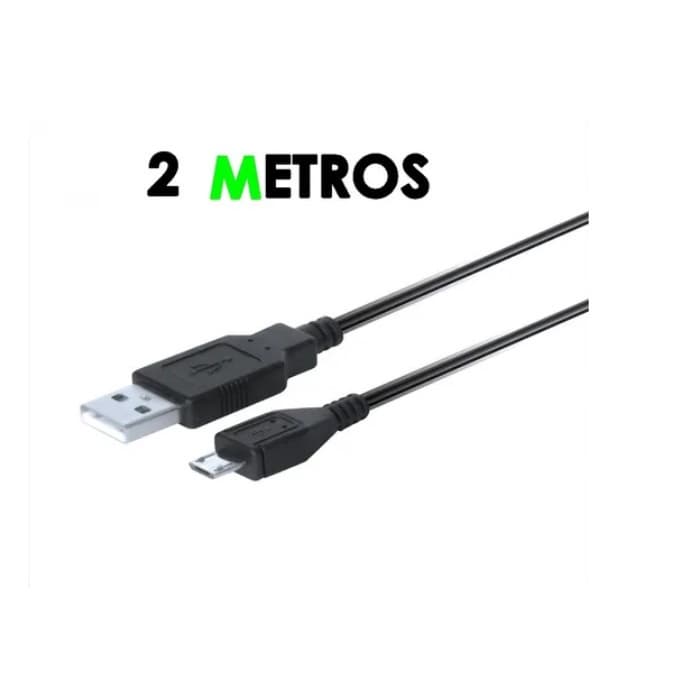 Cabo Micro Usb De 2m Para Carregar Controle Dualshock Ps4
