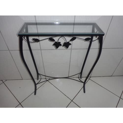 Aparador De Ferro Com Vidro 60 Cm Preto