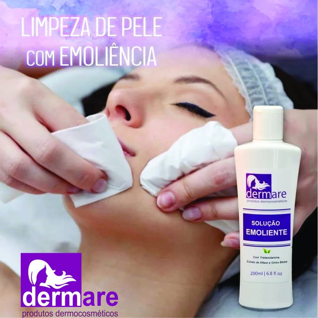Emoliente Facial para Limpeza de Pele com Trieta Removedor De Cravos Espinhas 200ml Dermare
