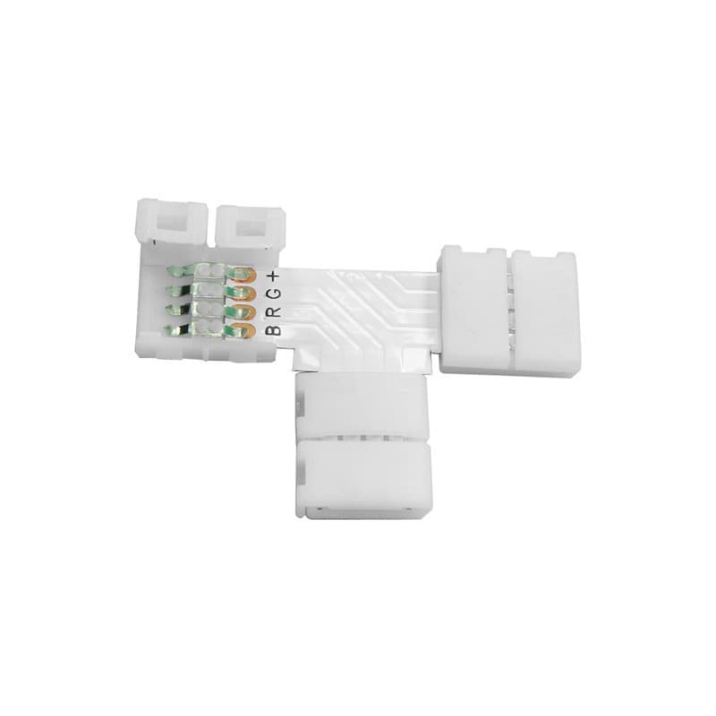 1 Conector Emenda para Fita Led Rgb 4 vias 5050 3528 T Sem Solda