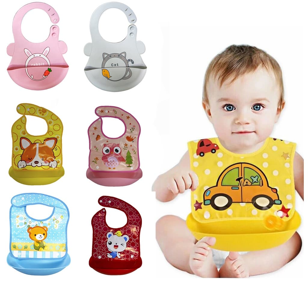 Babador Infantil DANTAS Cata Migalha Impermeável Silicone Bebê Ajustável Alimentação Papinha Fácil Limpar