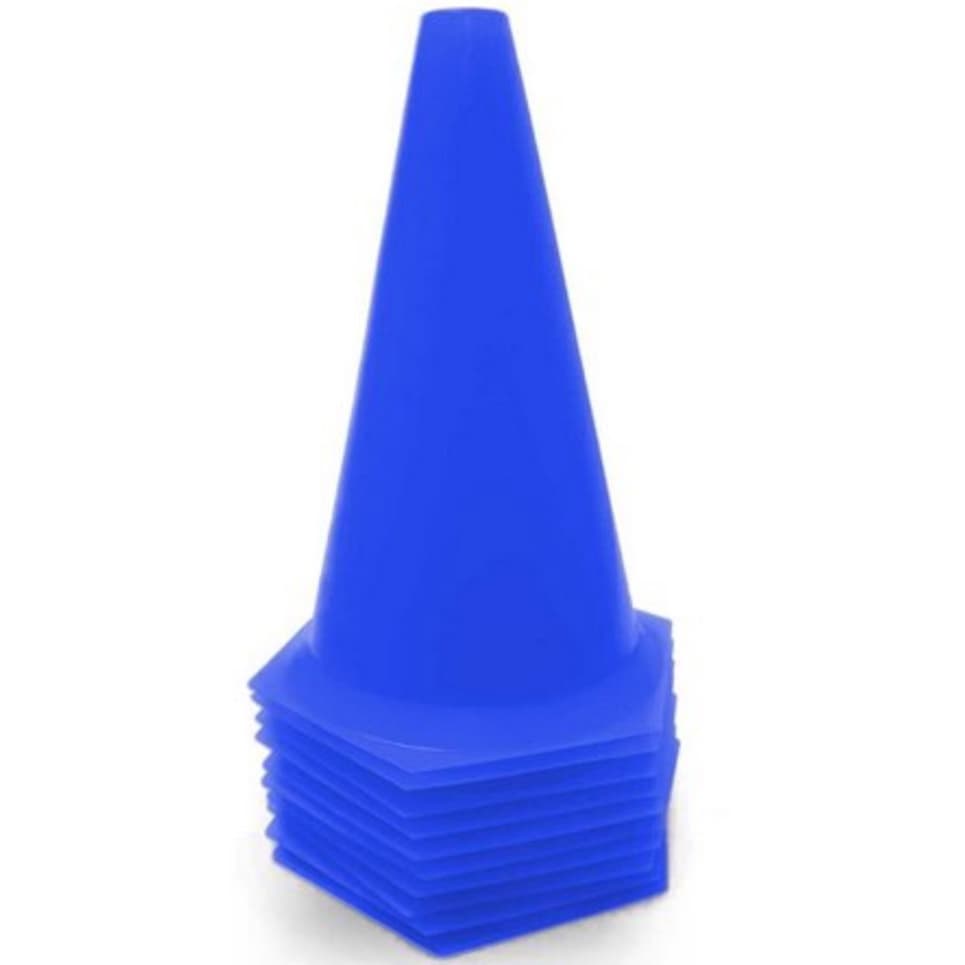 Kit C/10 Cones 24 cm Treinamento Cor Azul
