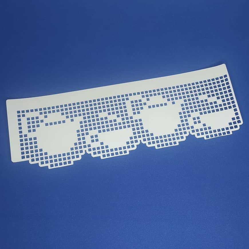 Stencil para Pintura Bordado Conjunto de Chá - 10x30 cm