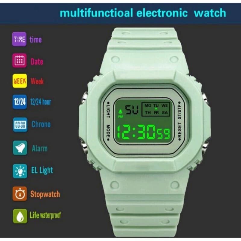 Relógio eletrônico esportivo em silicone masculino e feminino Skmei