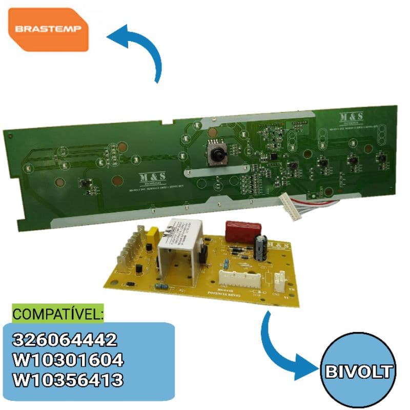 Kit Placa Interface + Potência Bwl11 Brastemp 326064442/w10301604/w10356413
